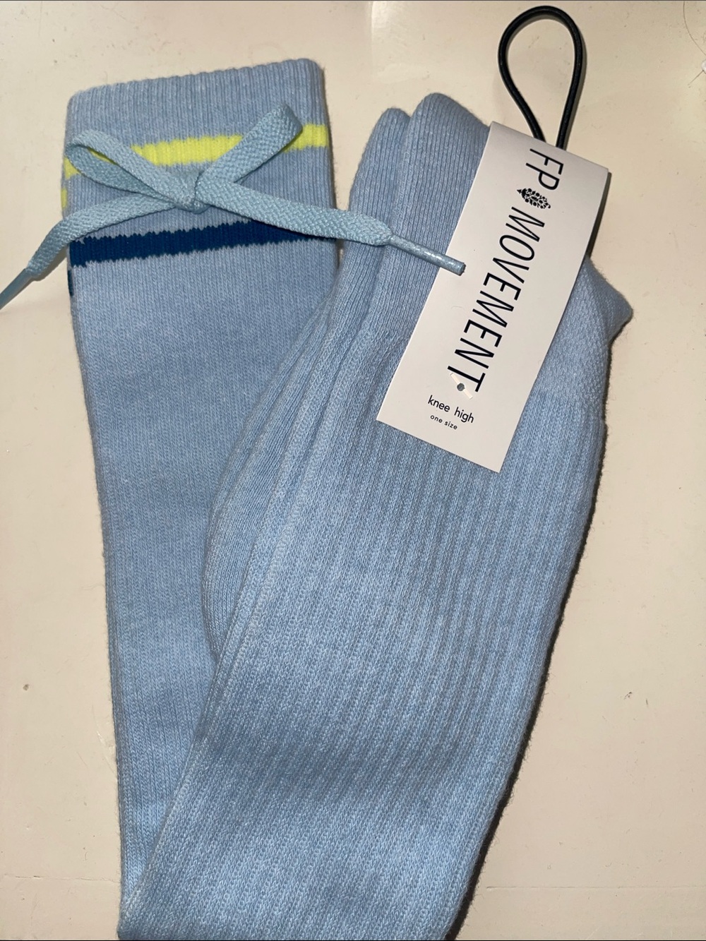 Free People Movement Light Blue Knee-High Socks NWT